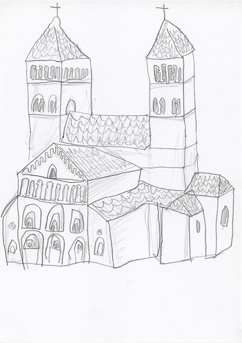 111 &ndash; Unbekannter KünstlerBenedektinerkirche von Murbach, Elsassca. 1160  &ndash; Eine romanische Kirche Murbach