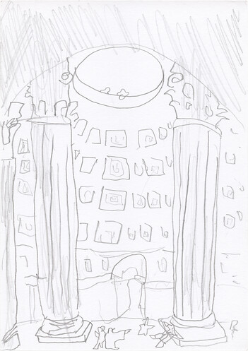 075 &ndash; Unbekannter KünstlerDas Innere des Pantheons in Romca. 140  &ndash; Gemälde von G. P. Panini. Statens Museum for Kunst, Kopenhagen