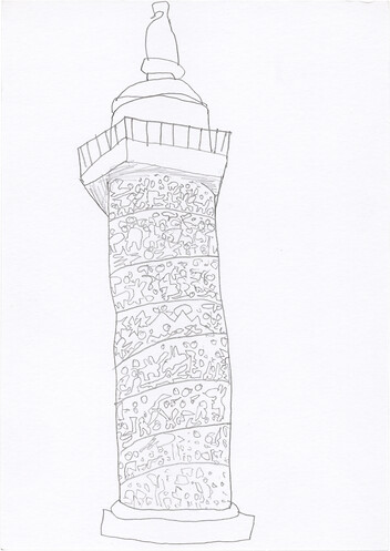 077 &ndash; Unbekannter KünstlerDie Trajanssäule in Romca. 114  &ndash;  Rom