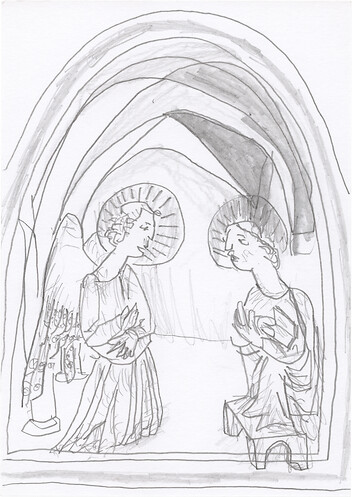 165 &ndash; Fra AngelicoVerkündigungca. 1440  &ndash; Wandgemälde 157&nbsp;cm x 187&nbsp;cm Museo di San Marco, Florenz