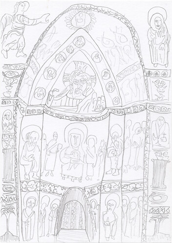 089 &ndash; Unbekannter KünstlerChristus als Weltenherrscher, die Madonna mit dem Kind und Heiligeca. 1190  &ndash; Mosaik Kathedrale von Monreale, Sizilien