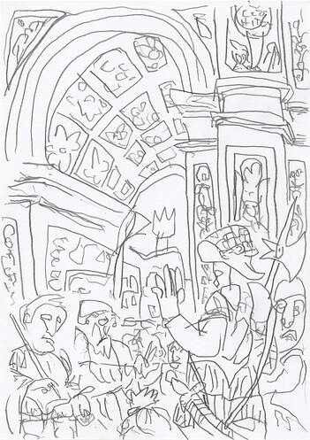 169 &ndash; Andrea MantegnaDer hl. Jakob auf dem Weg zur Richtstätteca. 1455  &ndash; Wandgemälde   Eremitani-Kirche, Padua