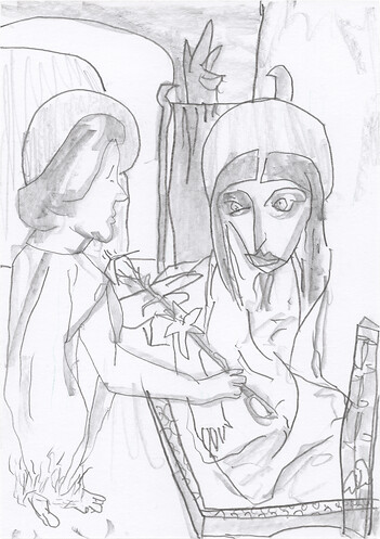 333 &ndash; Dante Gabriel Rossetti"Ecce Ancilla Domini"1849 &ndash; 1850  &ndash; Öl auf Leinwand, auf Holz montiert 42&nbsp;cm x 73&nbsp;cm Tate Gallery, London
