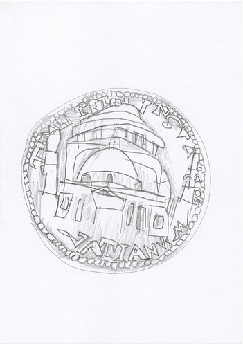 186 &ndash; CaradossoGründungsmedaille für die neue Peterskirche1506  &ndash; Zeigt Bramantes Plan einer gewaltigen Kuppel.Bronze H&ouml;he 6&nbsp;cmBritish Museum, London